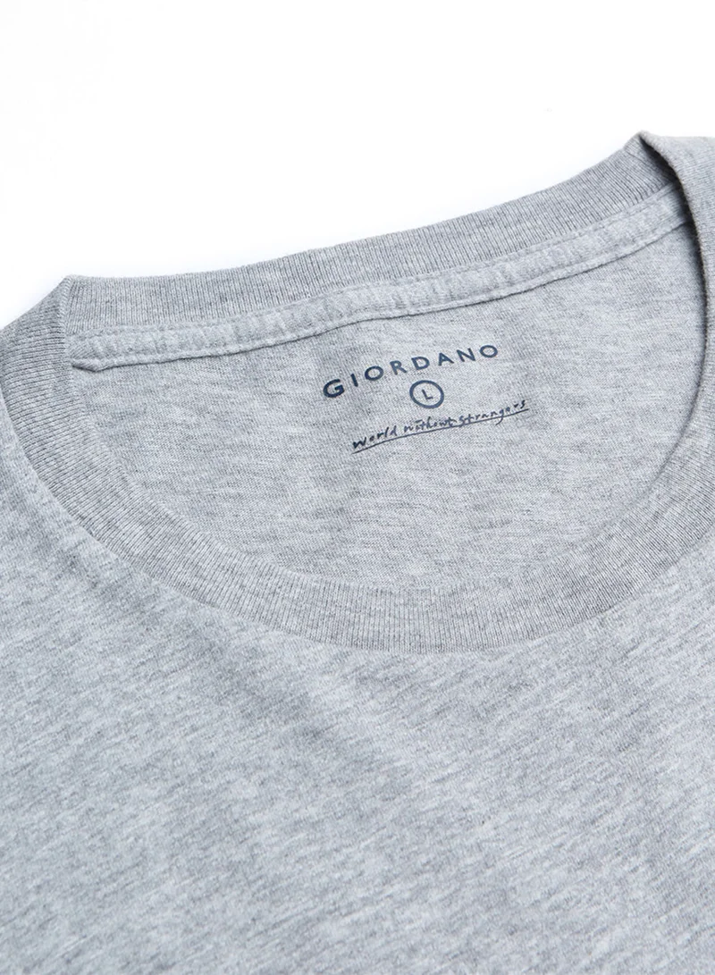 GIORDANO  Men’s Slim Cotton Crew Neck Tee 3‑Pack Essentials for Men | Best Price UAE
